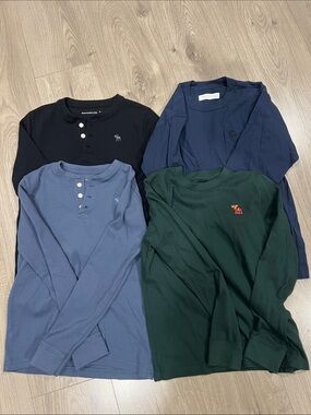 Bundle of 4 Abercrombie and Fitch Kids long sleeve shirts